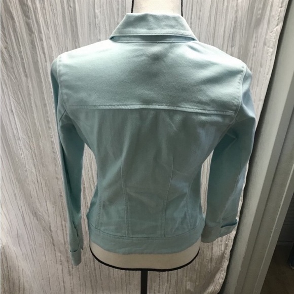 Talbots light blue military style stretch denim jacket 2P - Picture 6 of 11